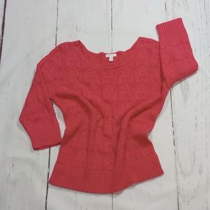 CHARTER CLUB Pink Knit 3/4 Sleeves Sweater